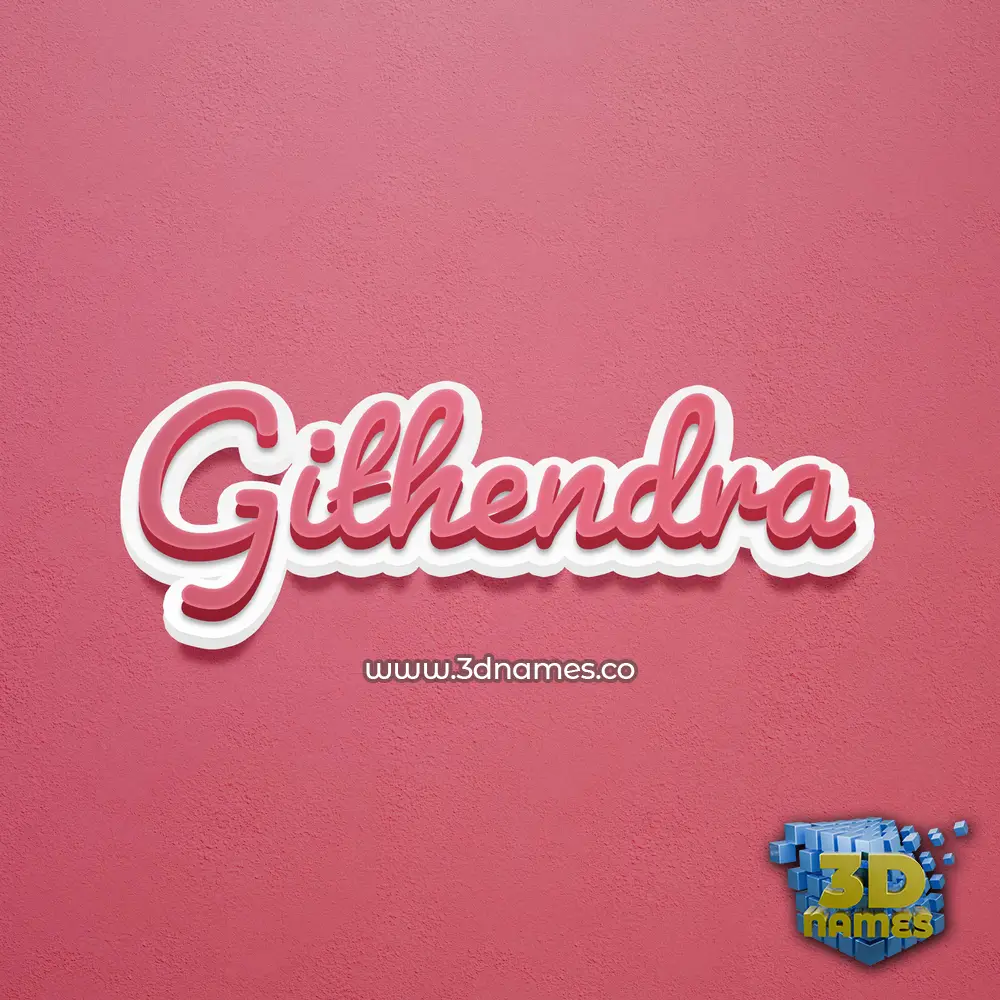 githendra in Red Scribble style - 3D name wallpaper