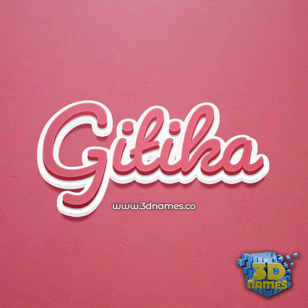 gitika in Red Scribble style - 3D name wallpaper