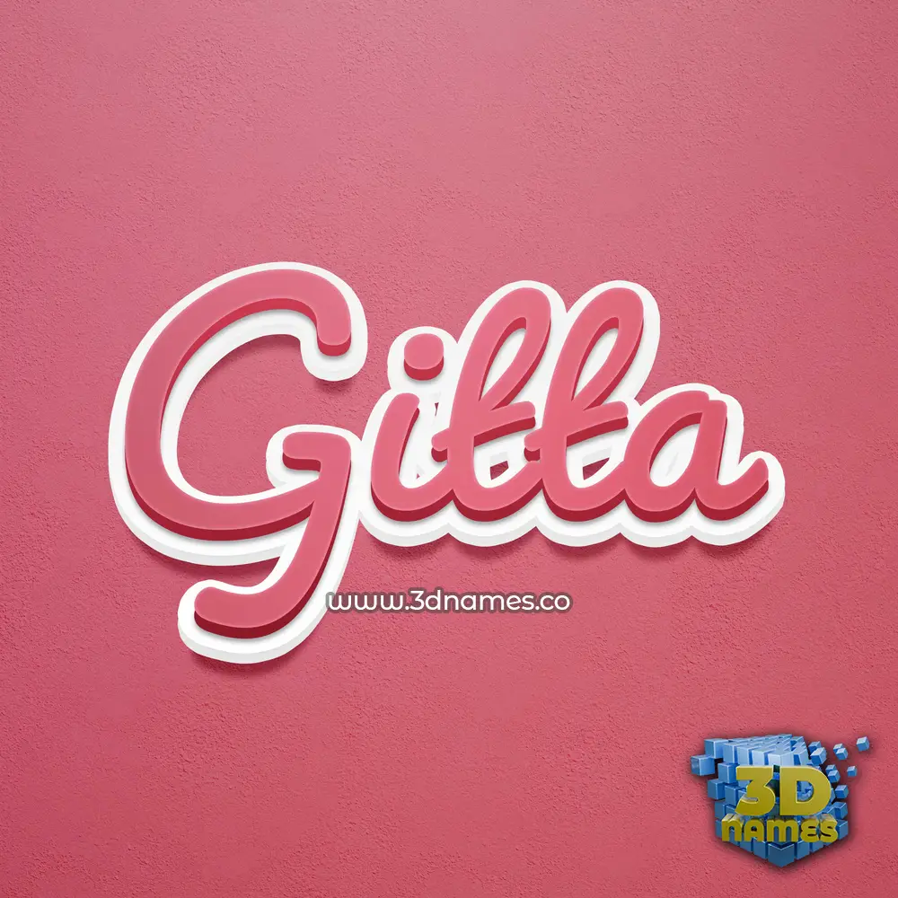 gitta in Red Scribble style - 3D name wallpaper