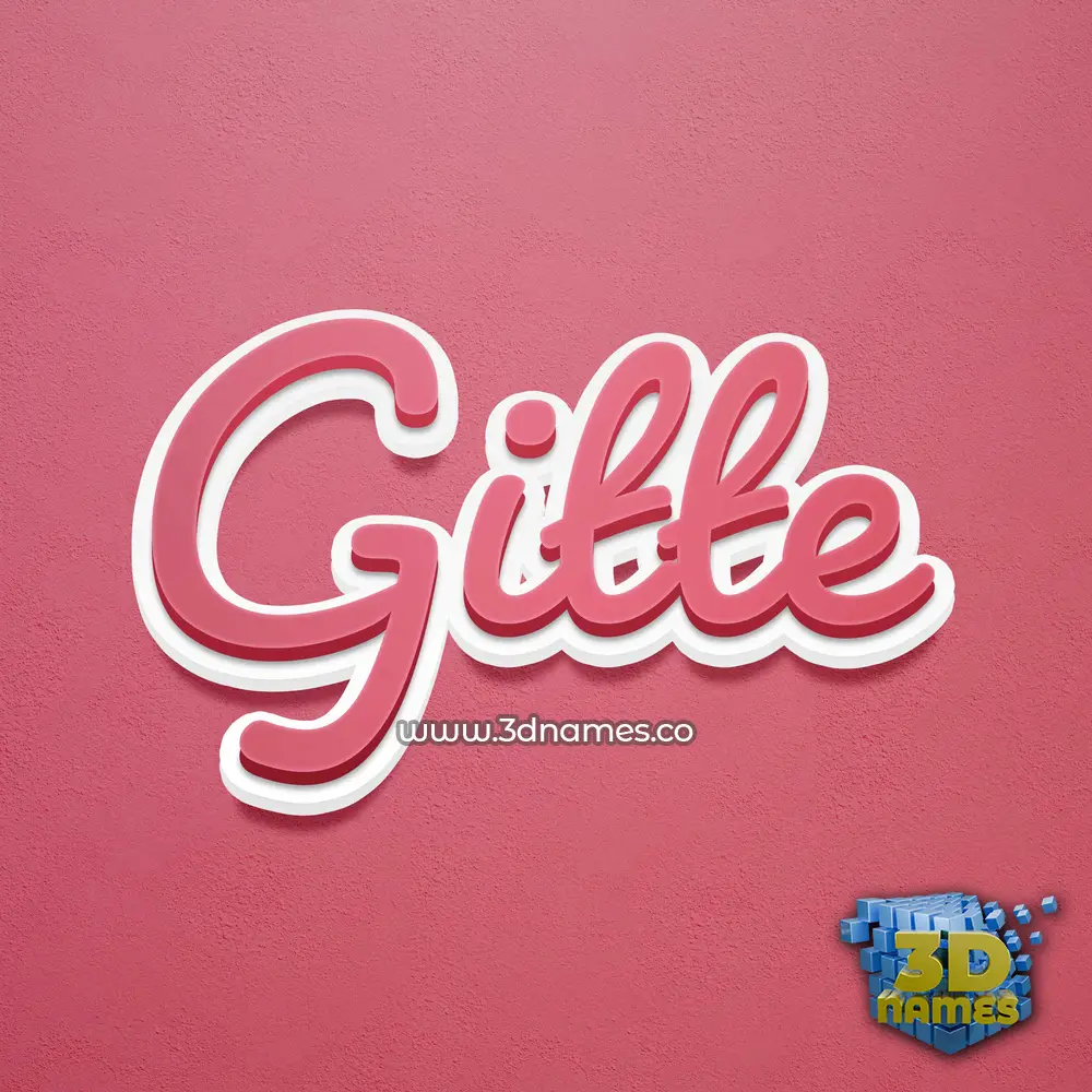 gitte in Red Scribble style - 3D name wallpaper
