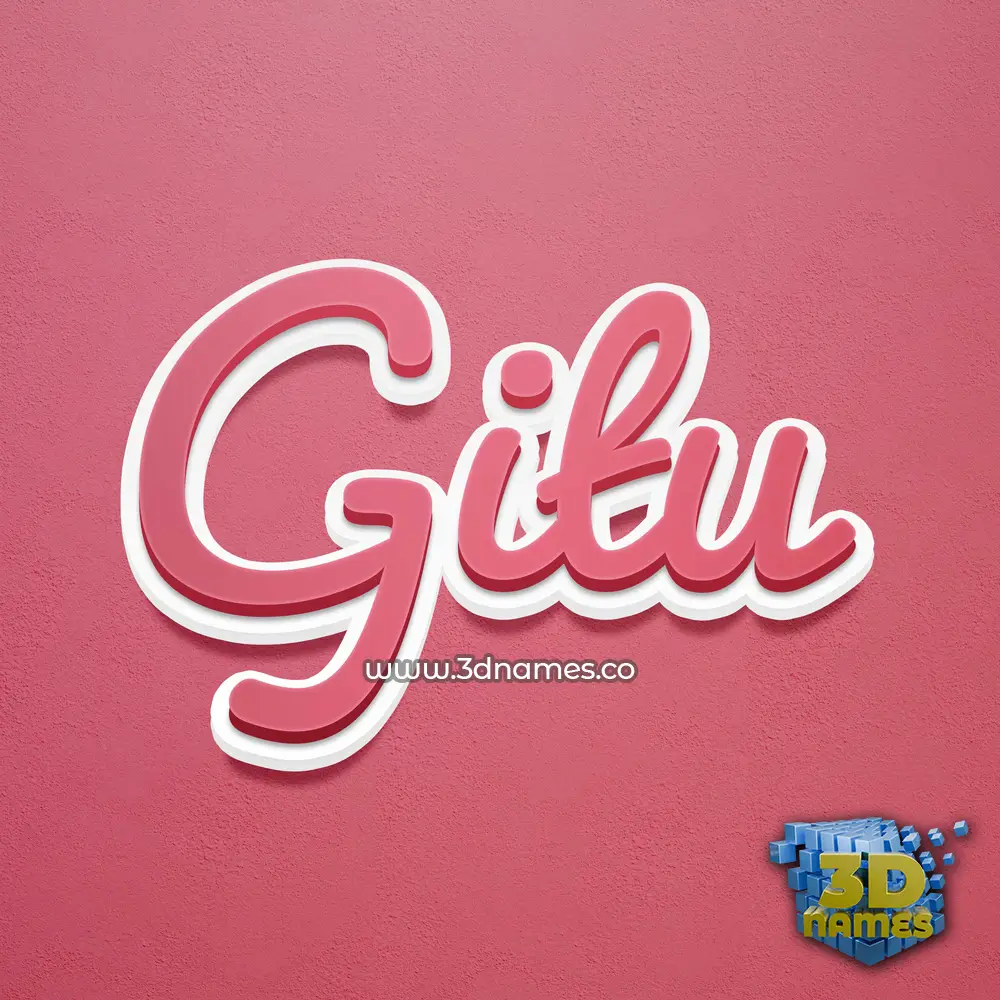 gitu in Red Scribble style - 3D name wallpaper