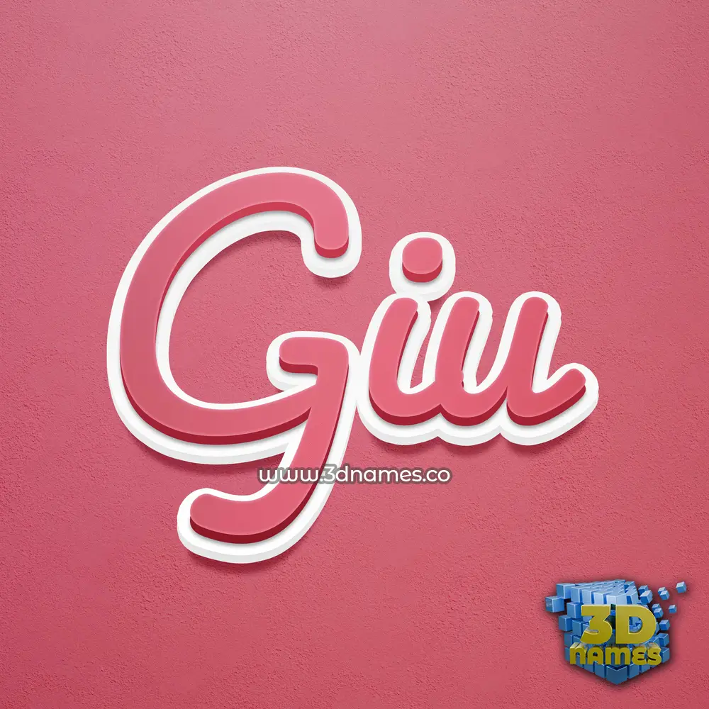 giu in Red Scribble style - 3D name wallpaper