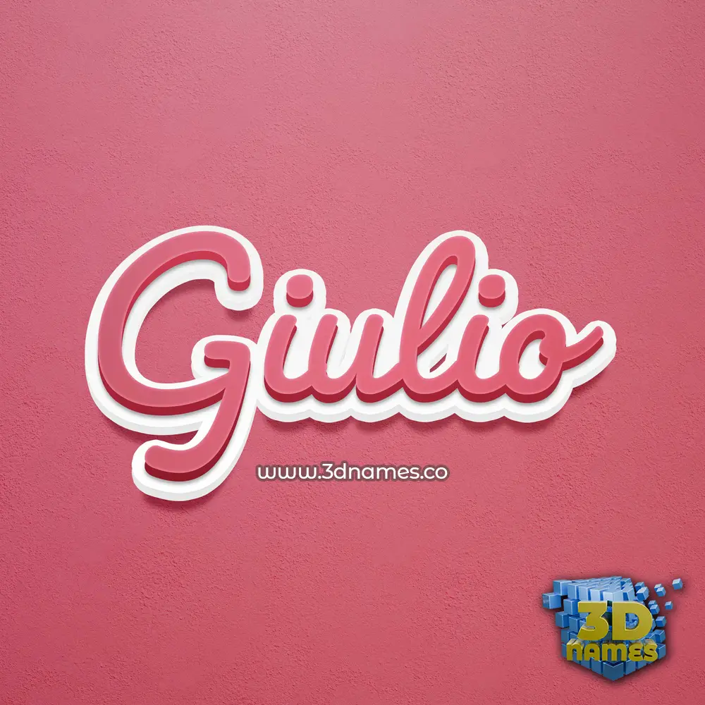 giulio in Red Scribble style - 3D name wallpaper