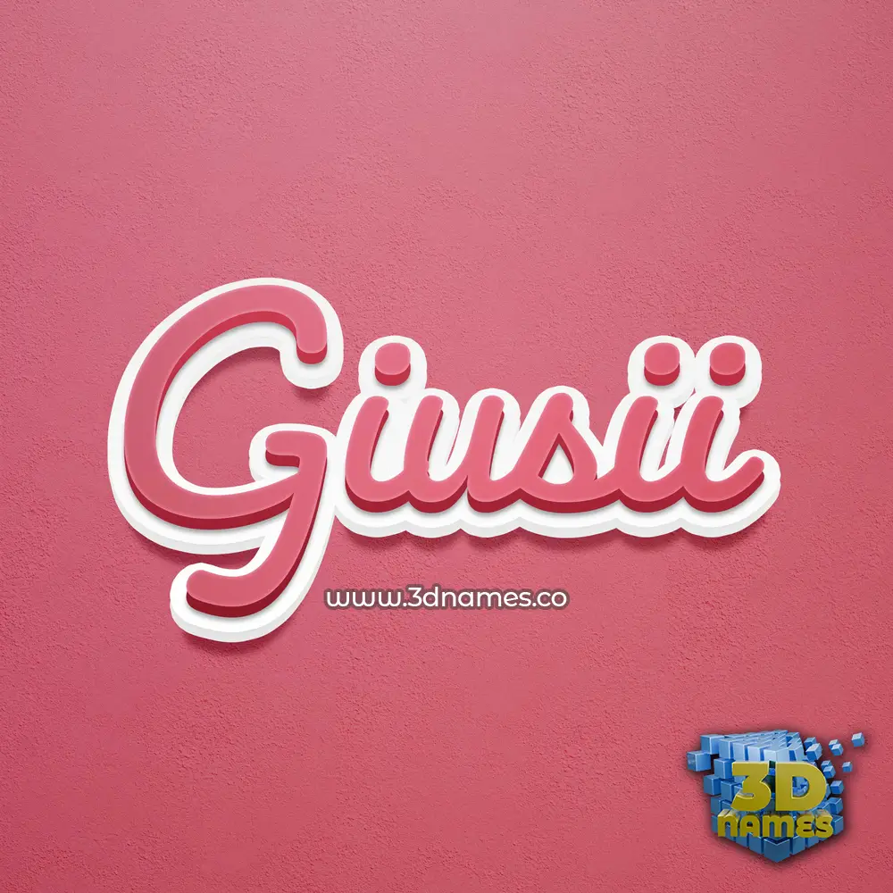 giusii in Red Scribble style - 3D name wallpaper