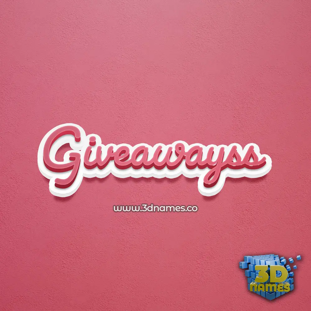 giveawayss in Red Scribble style - 3D name wallpaper
