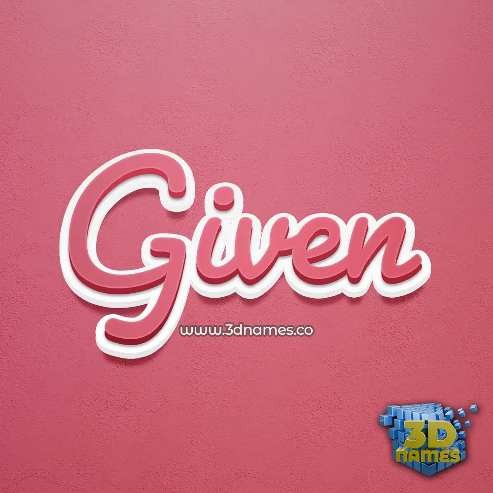 given in Red Scribble style - 3D name wallpaper