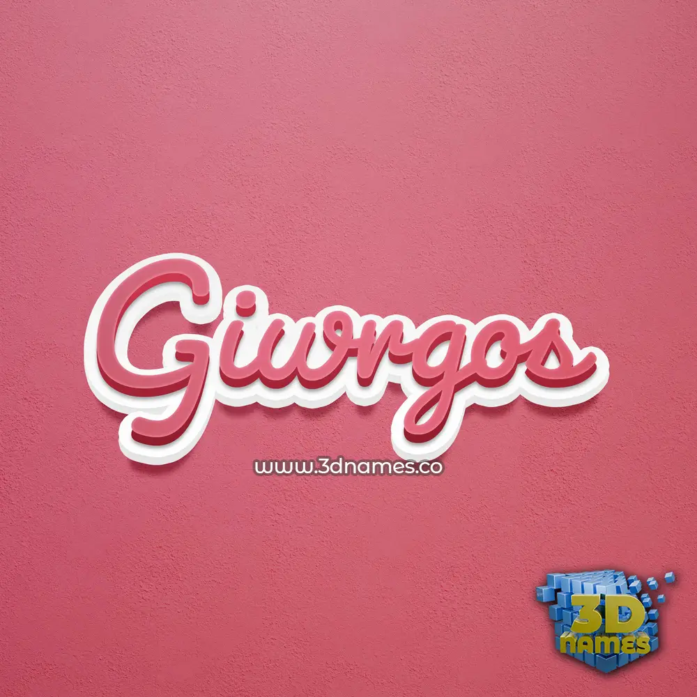 giwrgos in Red Scribble style - 3D name wallpaper