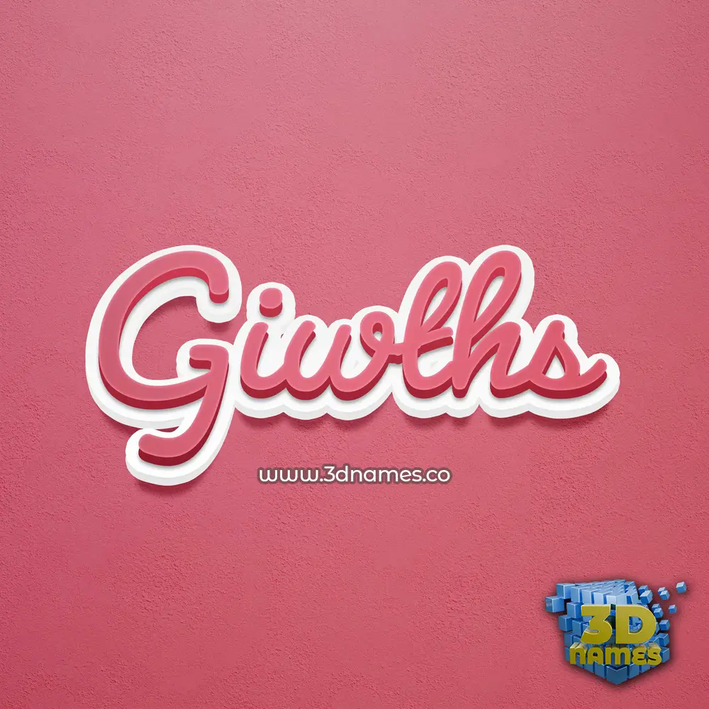 giwths in Red Scribble style - 3D name wallpaper