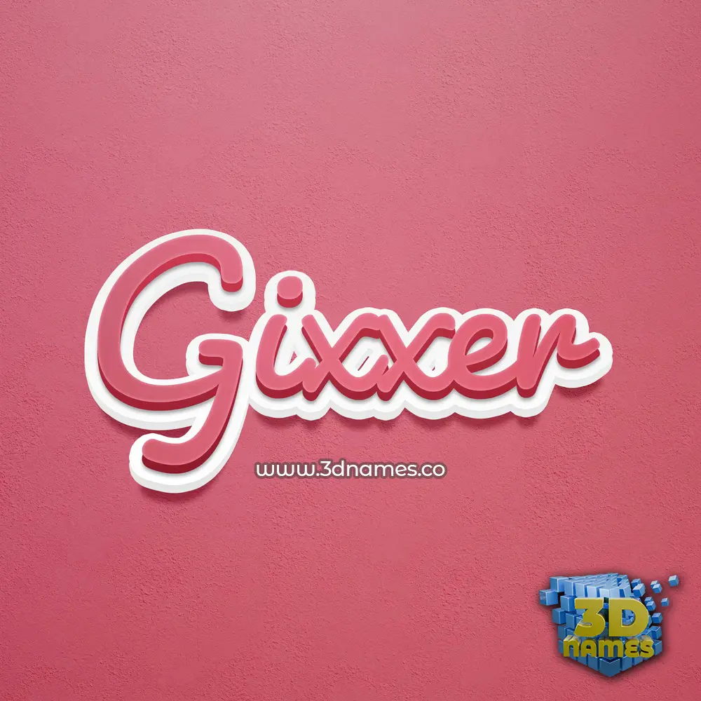 gixxer in Red Scribble style - 3D name wallpaper