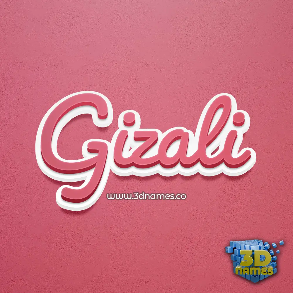 gizali in Red Scribble style - 3D name wallpaper