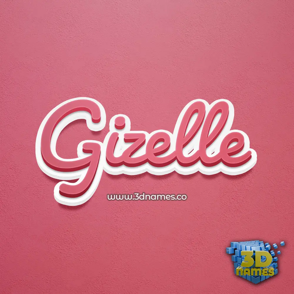 gizelle in Red Scribble style - 3D name wallpaper