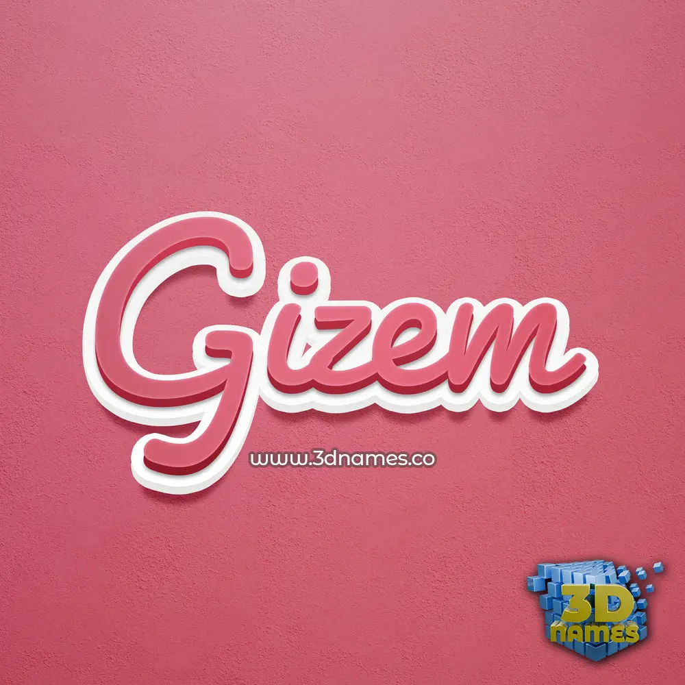 gizem in Red Scribble style - 3D name wallpaper