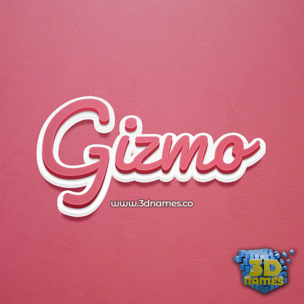 gizmo in Red Scribble style - 3D name wallpaper