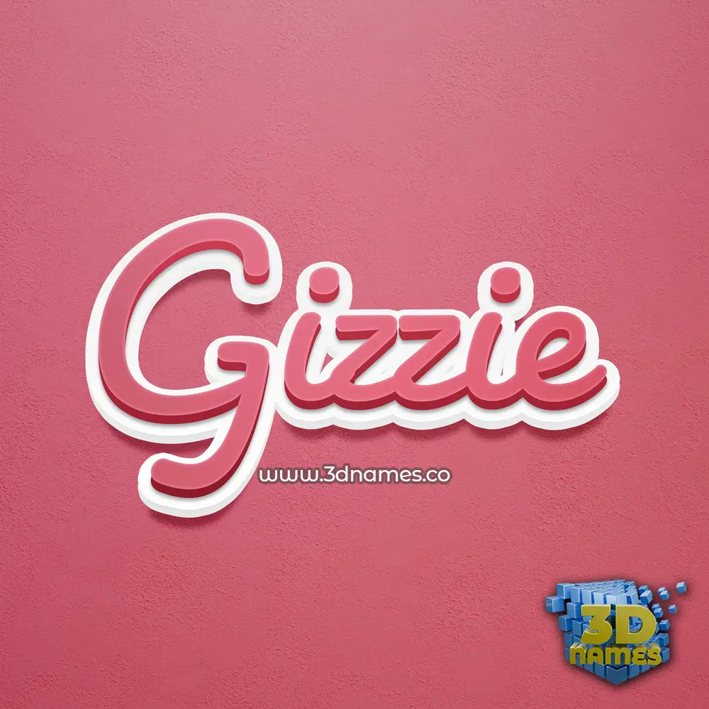 gizzie in Red Scribble style - 3D name wallpaper
