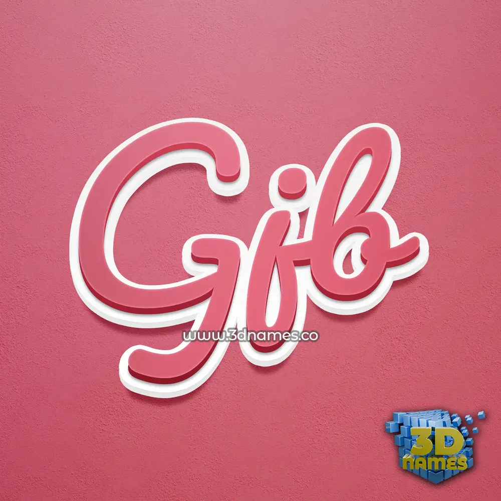 gjb in Red Scribble style - 3D name wallpaper