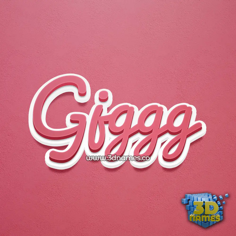 gjggg in Red Scribble style - 3D name wallpaper