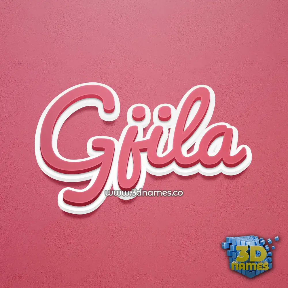 gjila in Red Scribble style - 3D name wallpaper