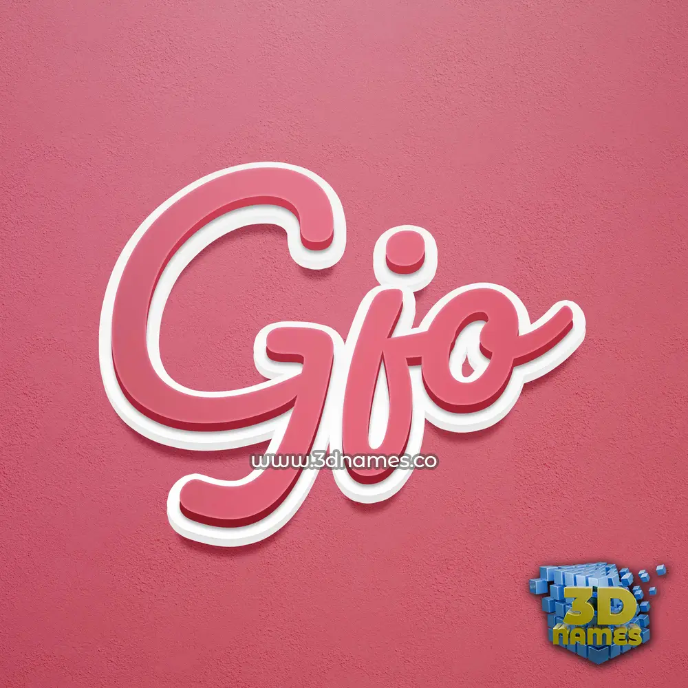 gjo in Red Scribble style - 3D name wallpaper