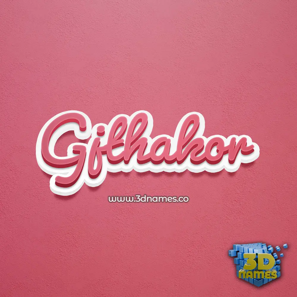 gjthakor in Red Scribble style - 3D name wallpaper
