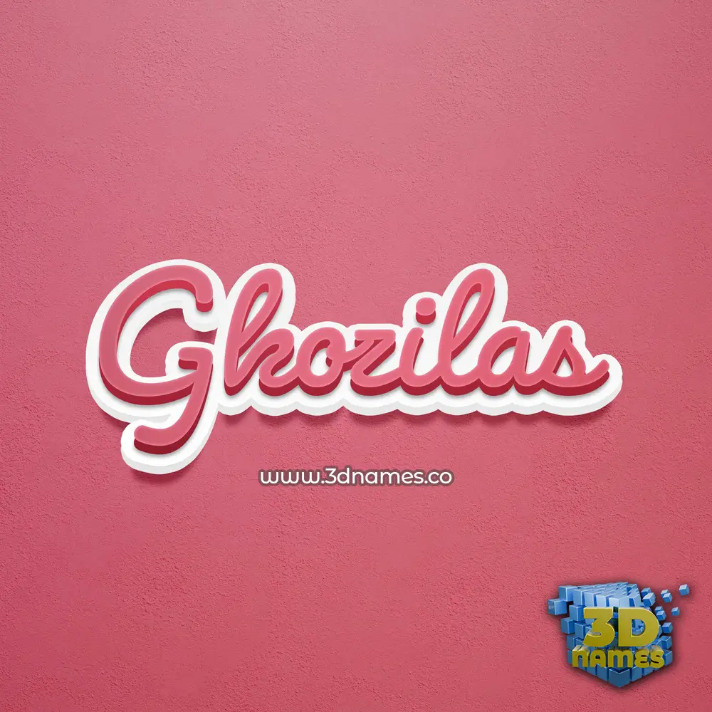 gkozilas in Red Scribble style - 3D name wallpaper