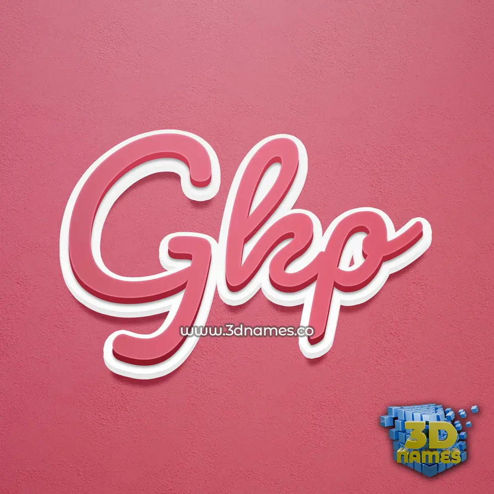 gkp in Red Scribble style - 3D name wallpaper