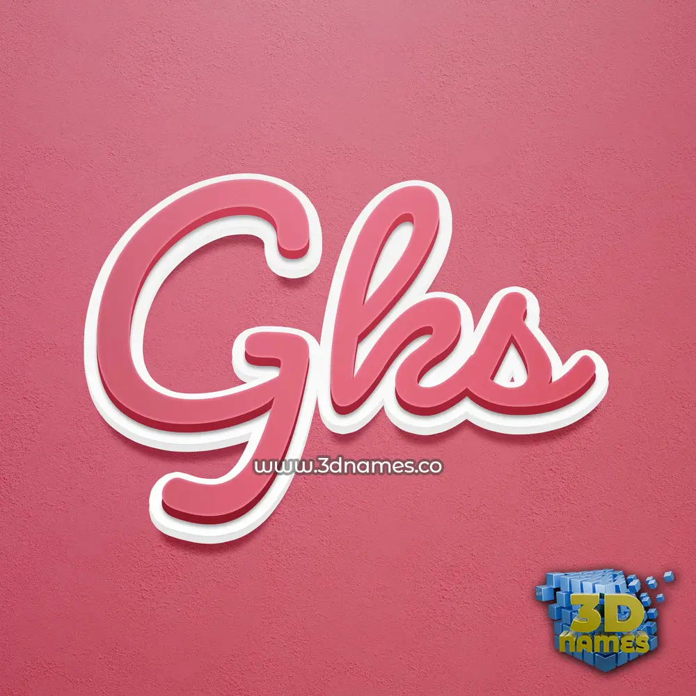 gks in Red Scribble style - 3D name wallpaper