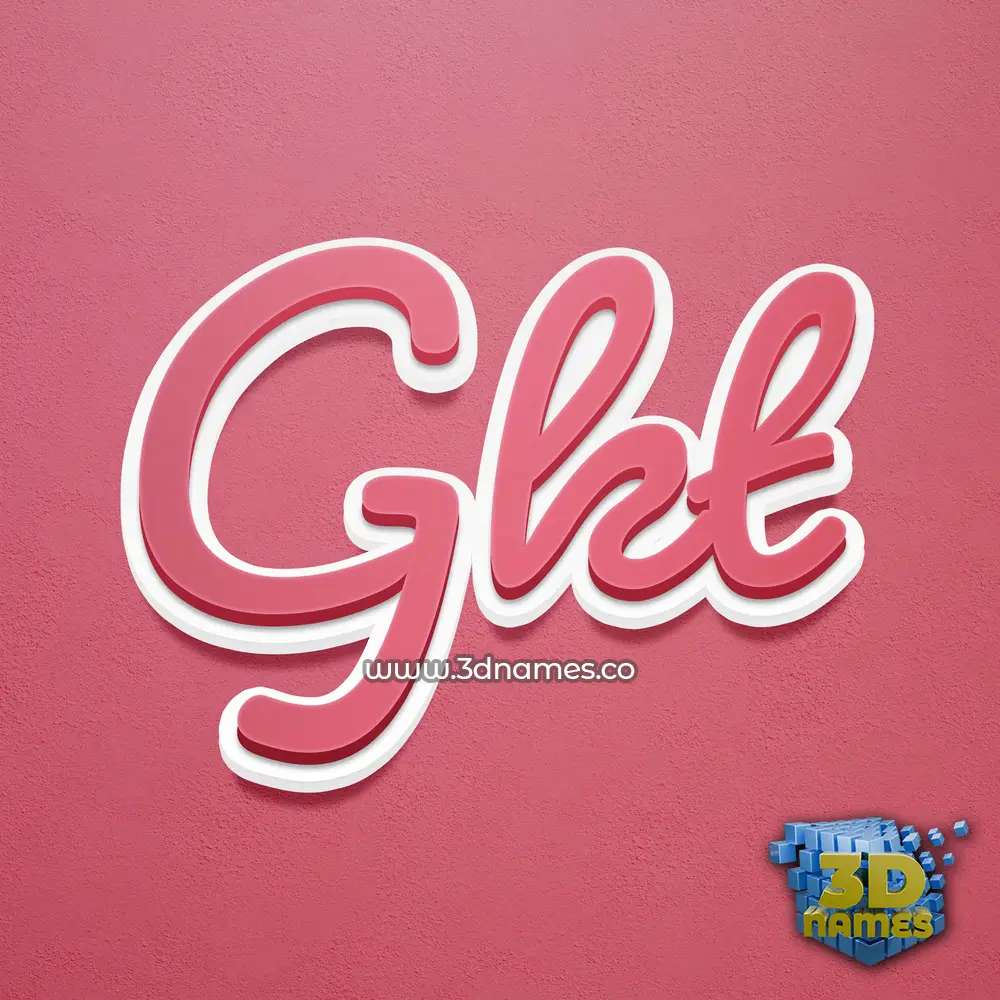 gkt in Red Scribble style - 3D name wallpaper