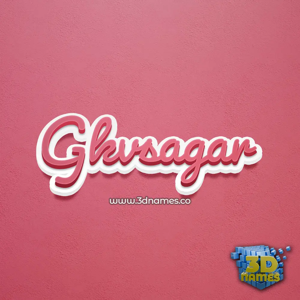gkvsagar in Red Scribble style - 3D name wallpaper