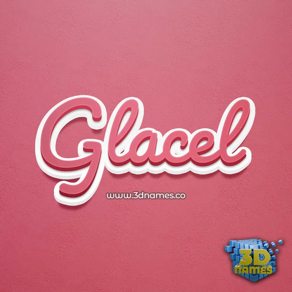 glacel in Red Scribble style - 3D name wallpaper