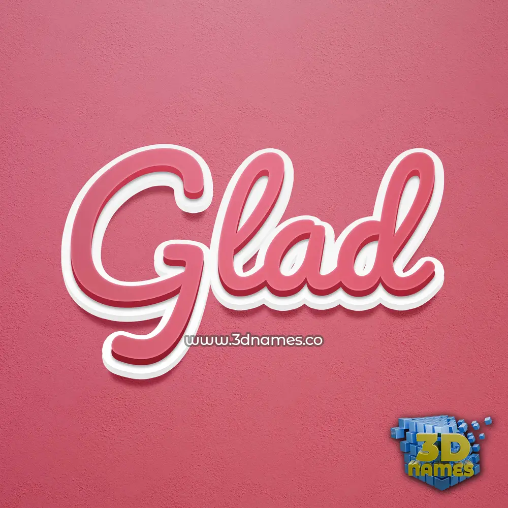glad in Red Scribble style - 3D name wallpaper