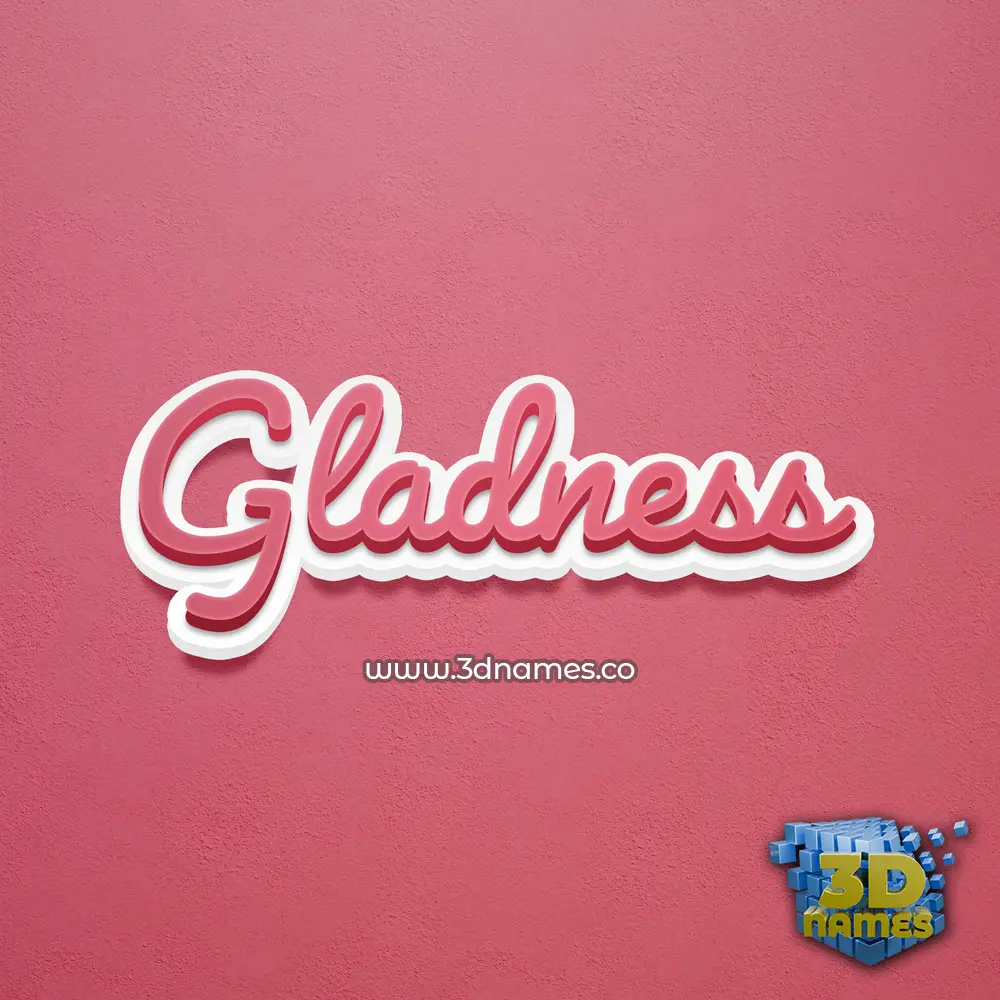 gladness in Red Scribble style - 3D name wallpaper