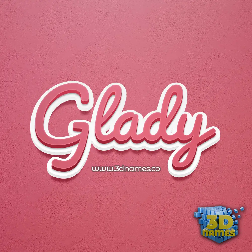 glady in Red Scribble style - 3D name wallpaper
