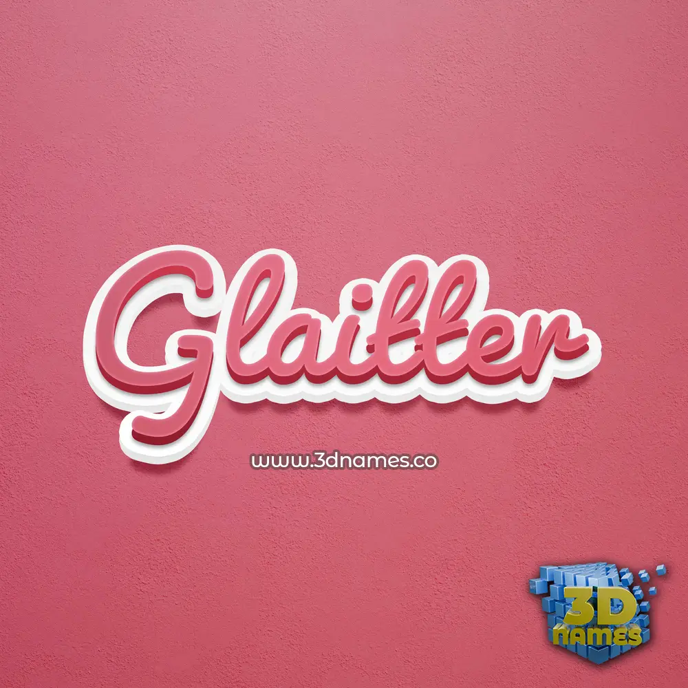 glaitter in Red Scribble style - 3D name wallpaper