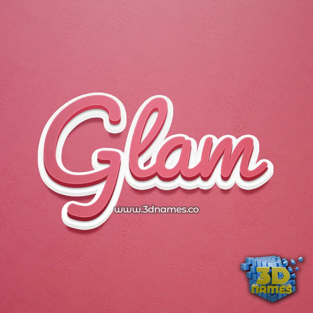 glam in Red Scribble style - 3D name wallpaper