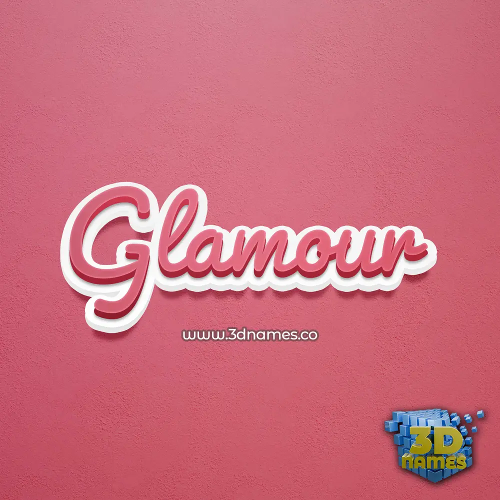 glamour in Red Scribble style - 3D name wallpaper