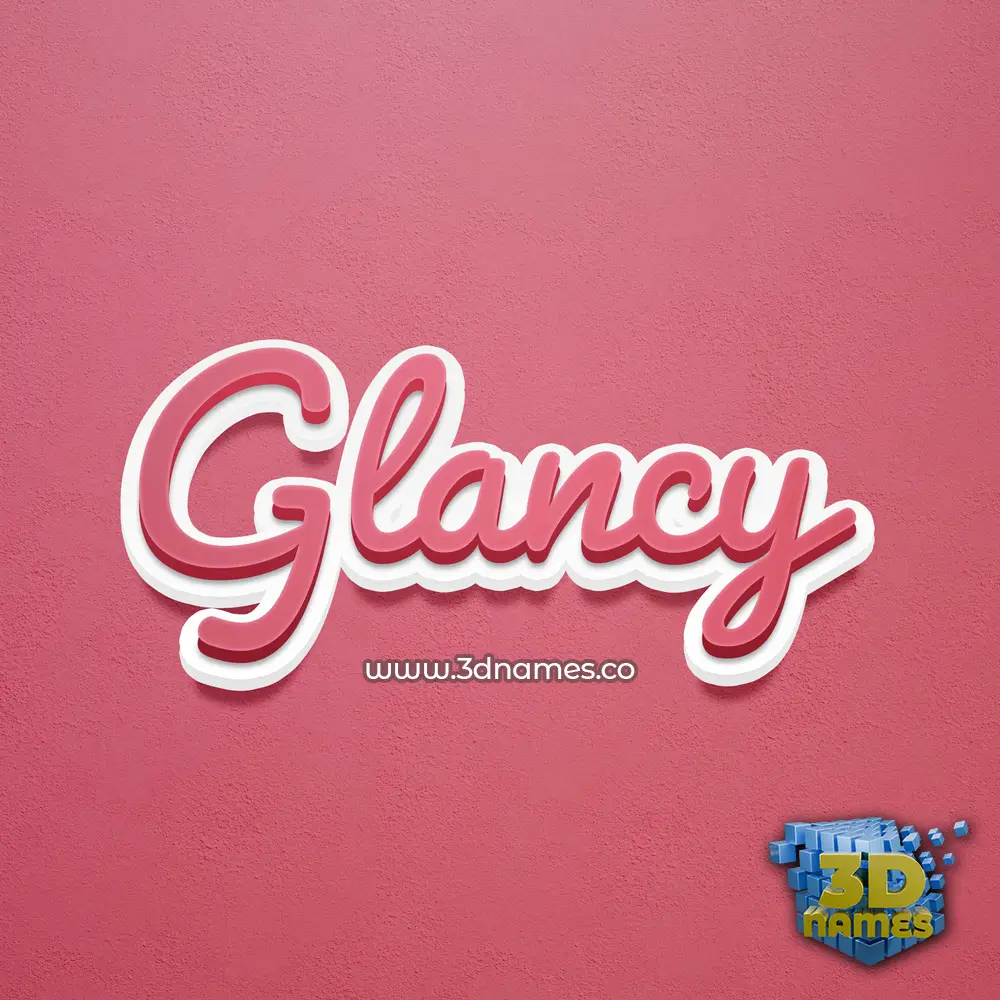 glancy in Red Scribble style - 3D name wallpaper