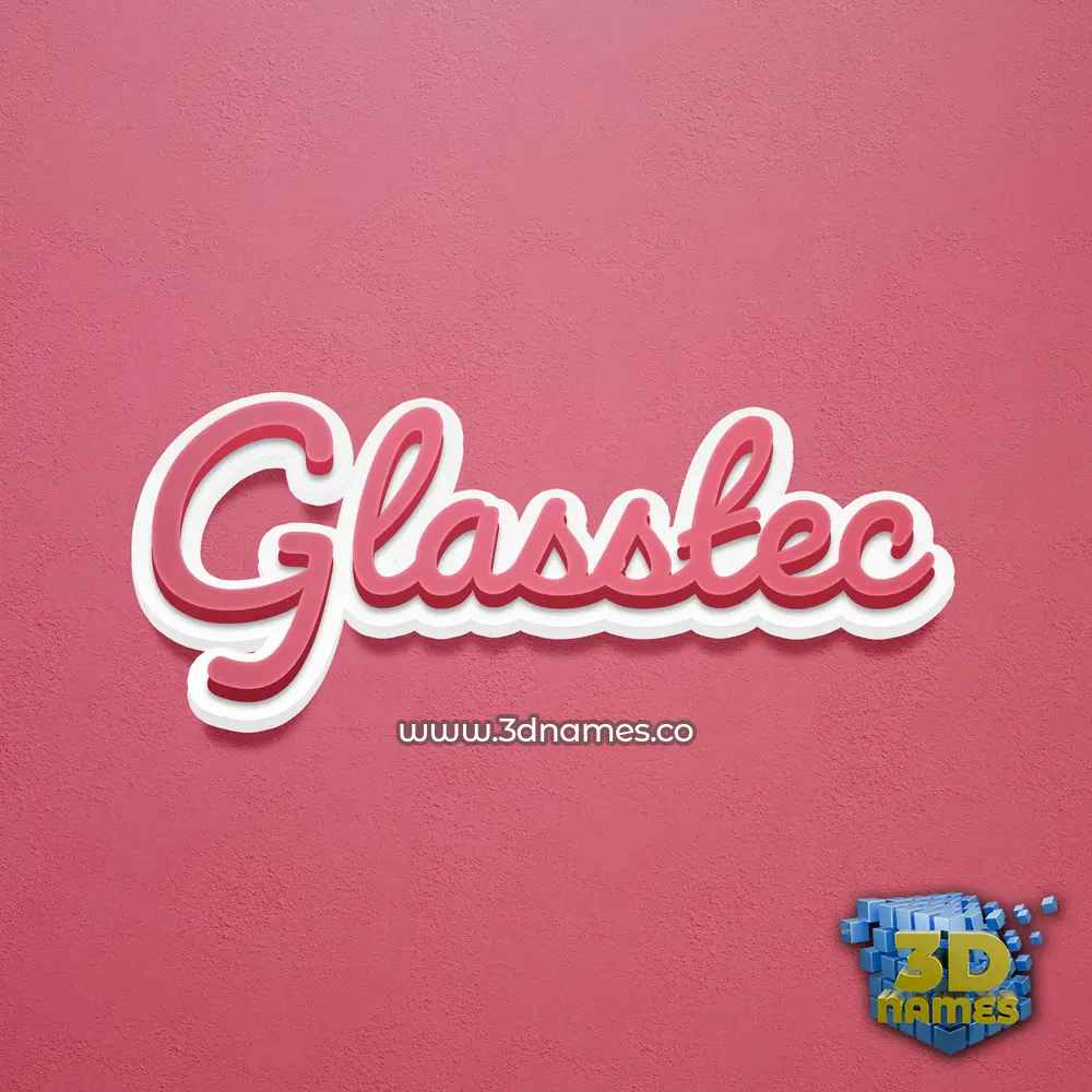 glasstec in Red Scribble style - 3D name wallpaper