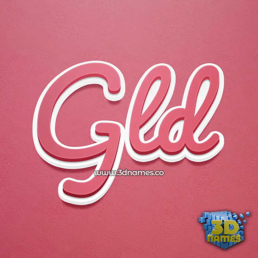 gld in Red Scribble style - 3D name wallpaper