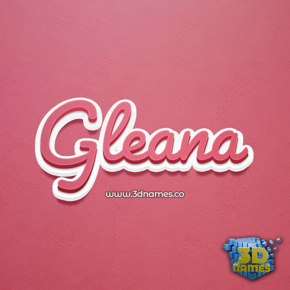 gleana in Red Scribble style - 3D name wallpaper