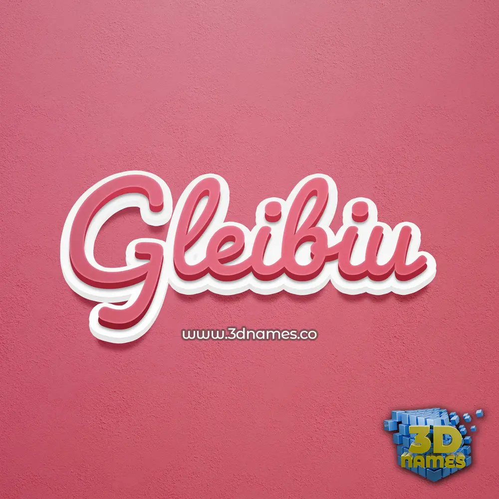 gleibiu in Red Scribble style - 3D name wallpaper