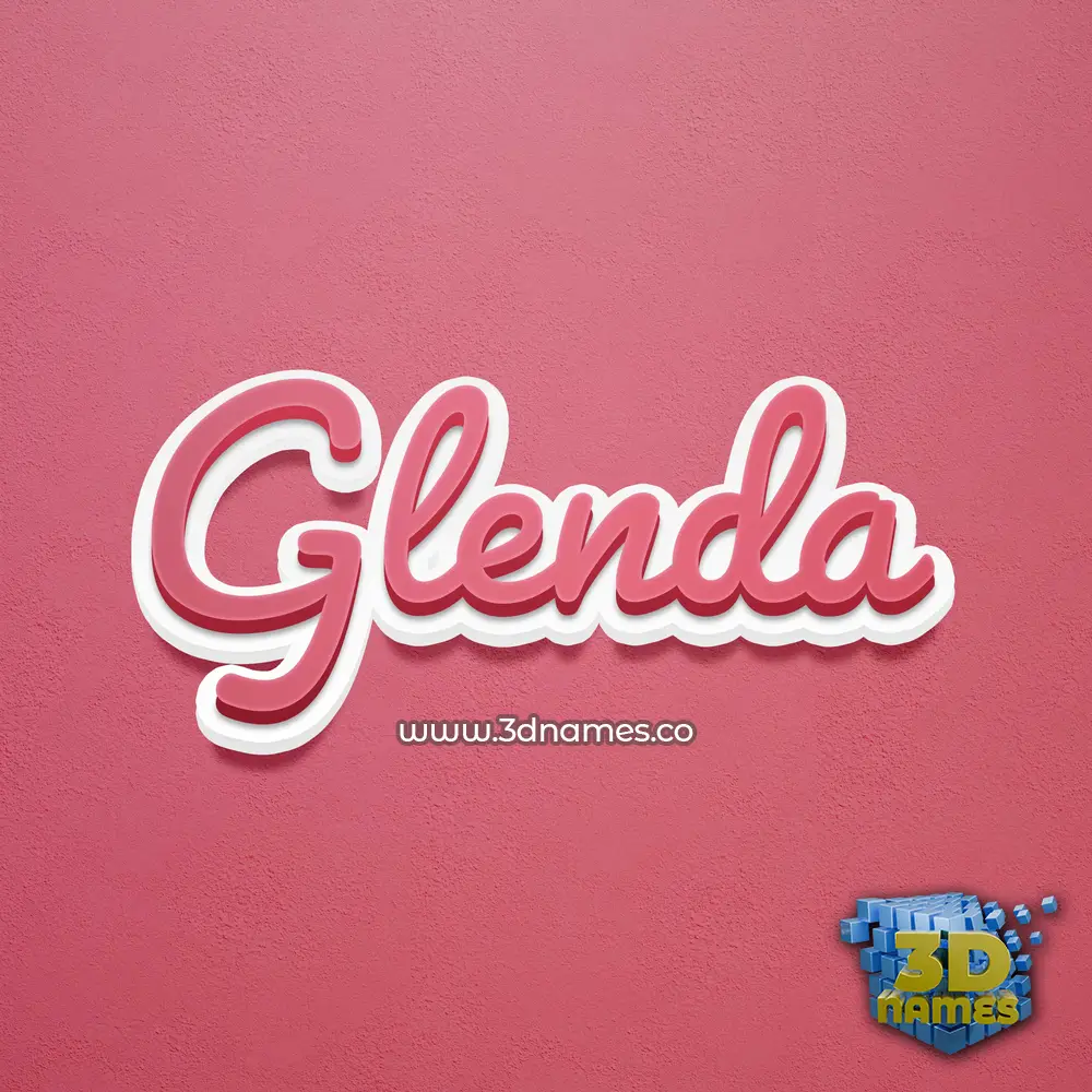 glenda in Red Scribble style - 3D name wallpaper