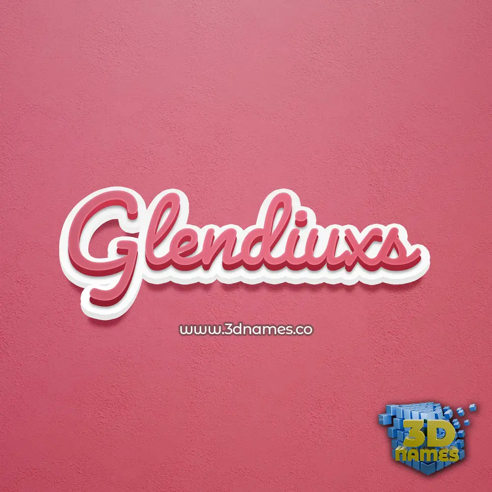 glendiuxs in Red Scribble style - 3D name wallpaper