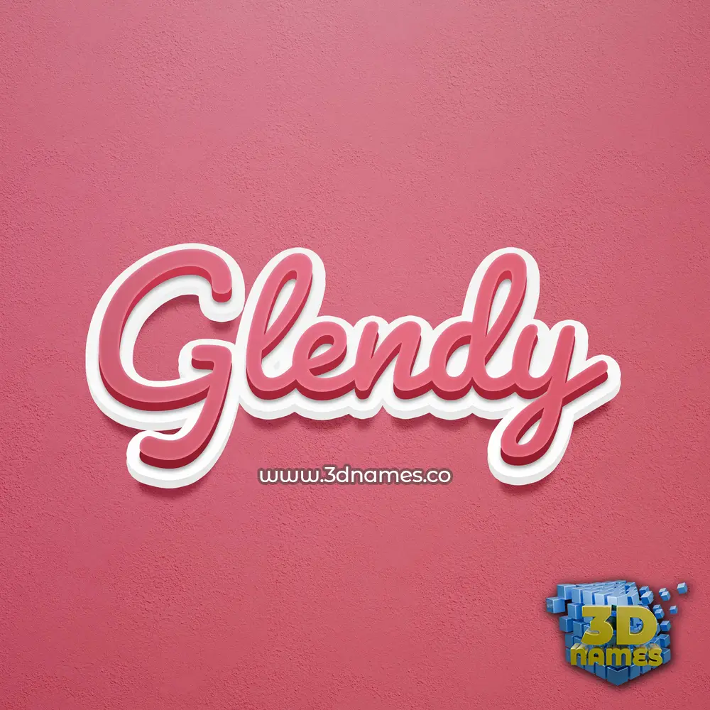 glendy in Red Scribble style - 3D name wallpaper