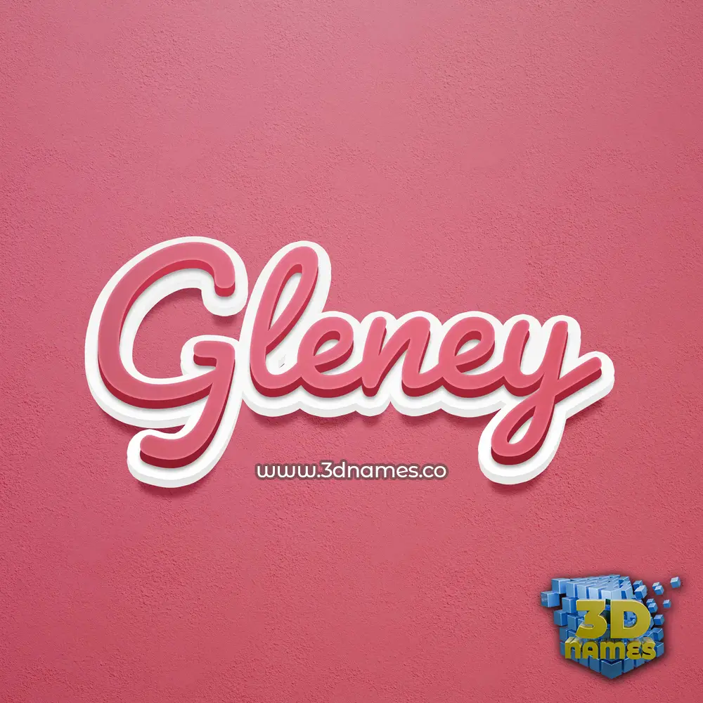gleney in Red Scribble style - 3D name wallpaper