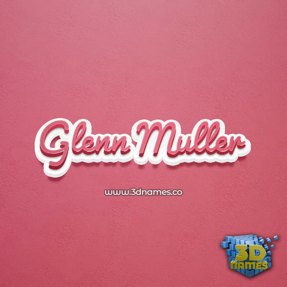 glenn muller in Red Scribble style - 3D name wallpaper
