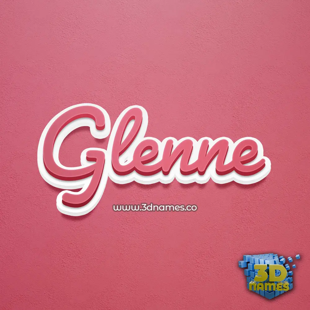 glenne in Red Scribble style - 3D name wallpaper