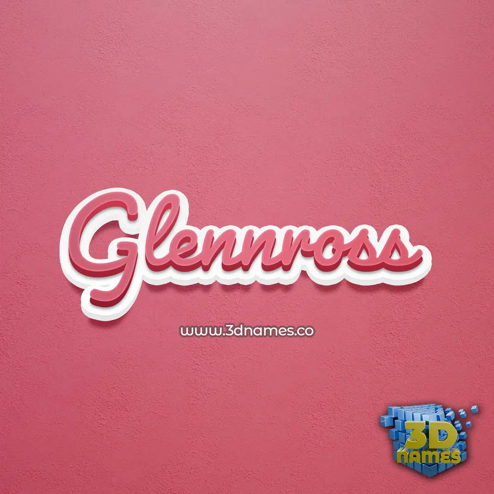 glennross in Red Scribble style - 3D name wallpaper