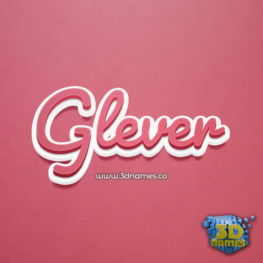 glever in Red Scribble style - 3D name wallpaper
