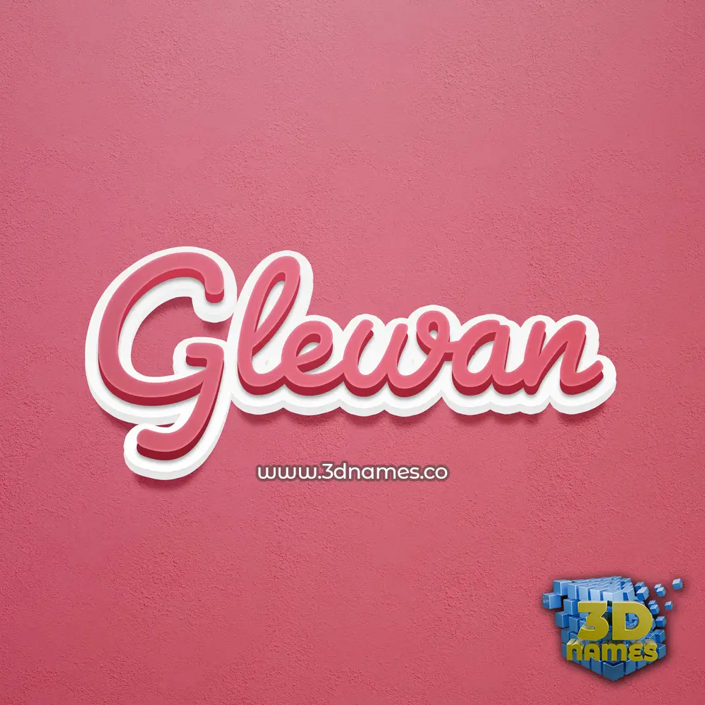 glewan in Red Scribble style - 3D name wallpaper