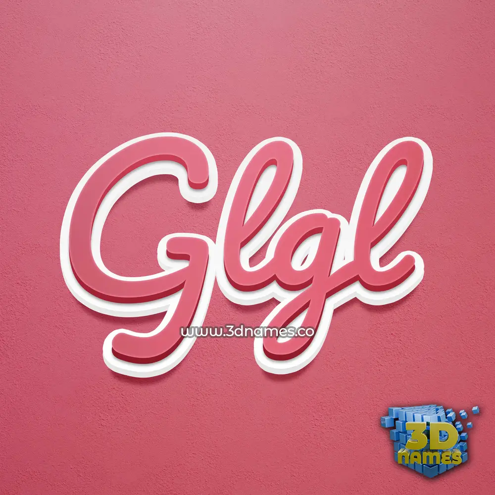 glgl in Red Scribble style - 3D name wallpaper